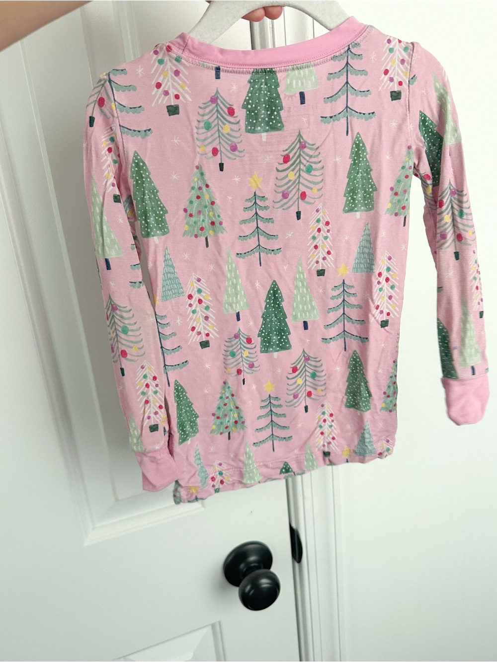Little Sleepies pink Christmas trees pajamas size 2T - Picture 3 of 5
